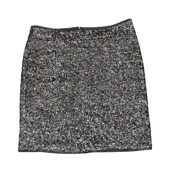 Cache sequined womens short skirt new size 8 pewter - Picture 3 of 7